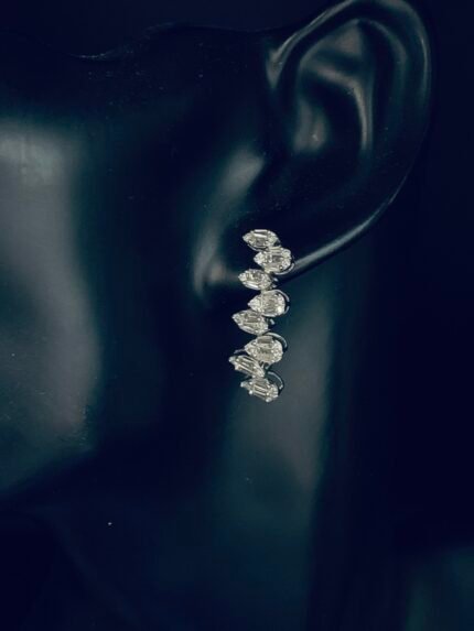 Diamond Earrings on 18 K White Gold 1.79