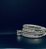 ⁦Twins Diamond Ring with 0.737 White Gold⁩ - الصورة ⁦2⁩