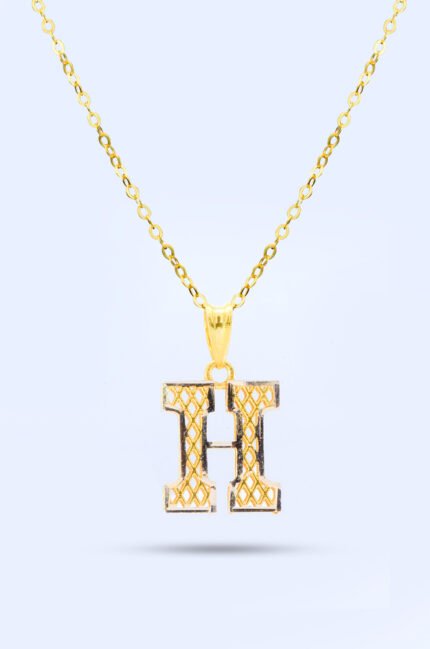 3.5 21 karat gold letter H necklace