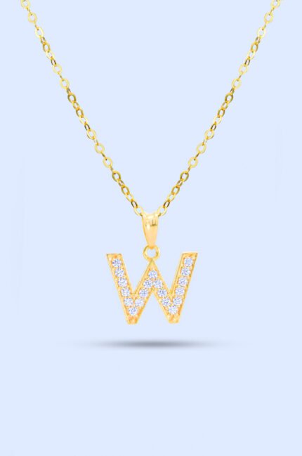 Letter gold necklace. W