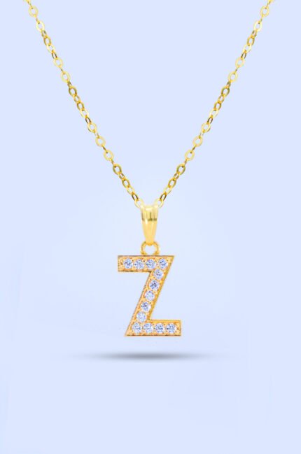 Letter gold necklace. Z