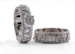 Diamond Ring Twins on 18 K White Gold