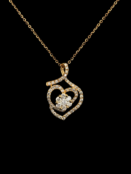 NKL00614-removebg-preview Diamond Pandant on 18 K Rose Gold - الصورة 1