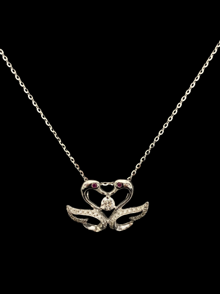 NKL00627-removebg-preview Diamond Pandant on 18 K White Gold - الصورة 1