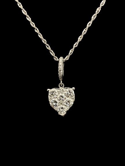 PND00448-removebg-preview Diamond Pandant on 18 K White Gold - الصورة 1